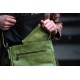 Envelope Medium Messenger Apple Green Leather Pushlock