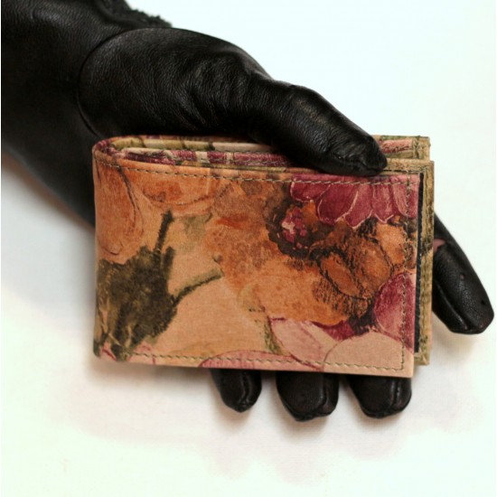Tiny Wallet Floral No 14 Print Leather