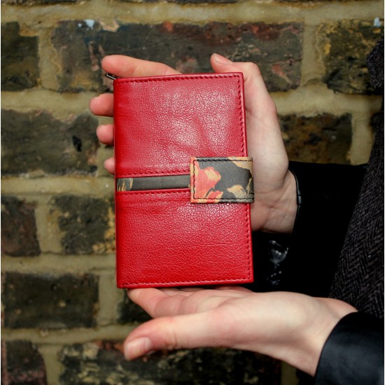 Fifi Red and Spanish Floral Leather Wallet