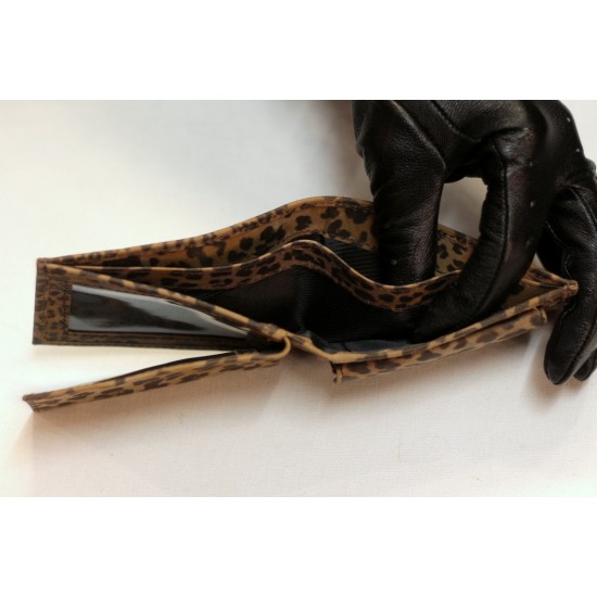 Tiny Wallet Leopard Print Leather
