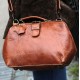 Minidoc Doctor Bag Small Tan Scrunchy Leather with back pocket