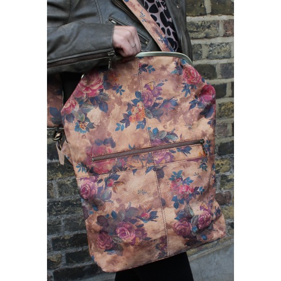 Dublin Large Clip Bag Floral Leather