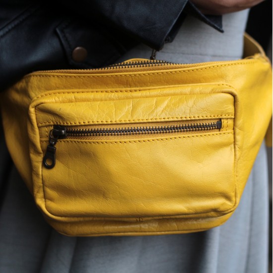 Double zip Bum Bag Yellow