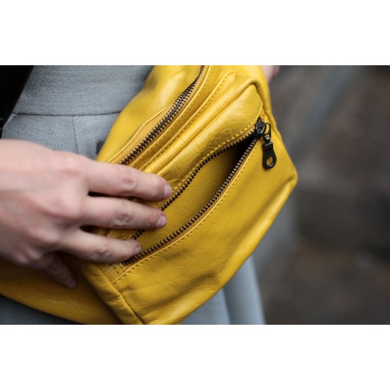 Double zip Bum Bag Yellow
