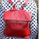 Amelie Convertible Backpack Red Leather