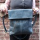 Amelie Messenger Bag  with Pockets Navy Leather