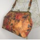 Athina Kiss clasp Floral Leather Handbag 