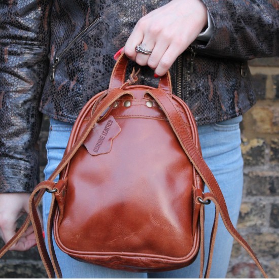 Brighton Mini Backpack Tan Leather