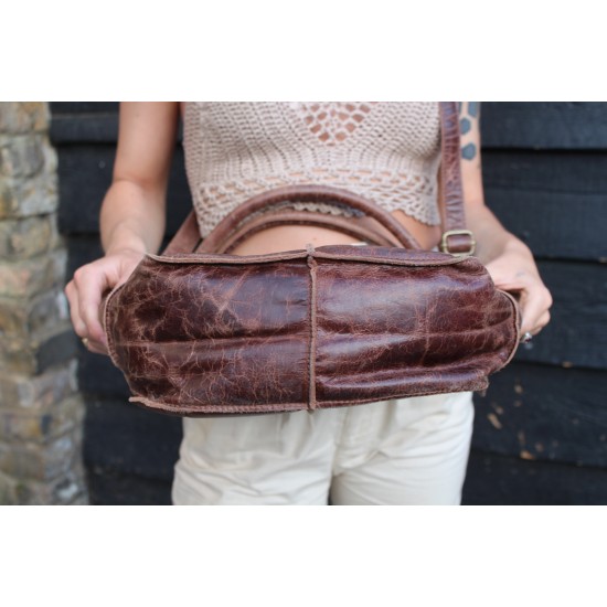 Bach Tote bag Small Brown Scrunchy Leather