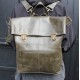 Belgian Convertible Clip Backpack Multiway Olive Green Leather 