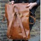 Belgian Convertible to Bag Rucksack Tan Smooth Leather Pushlock