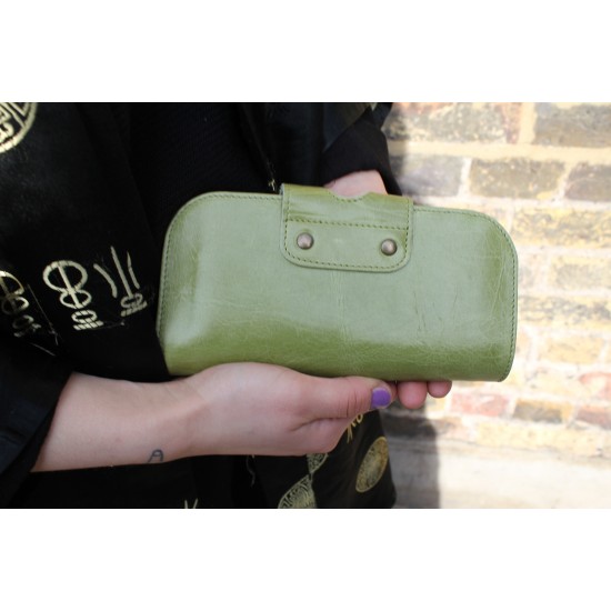 Big Fat Ex Large Wallet Apple Green Leather
