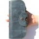 Multi compartment Navy Leather Clip Wallet
