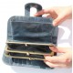Multi compartment Navy Leather Clip Wallet