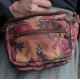 Double Bumbag N14 Darkish Floral Leather 