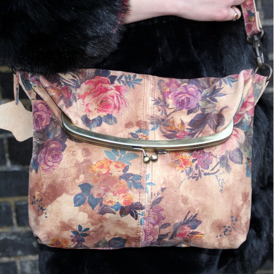 Dublin Medium Clip Bag Floral Leather