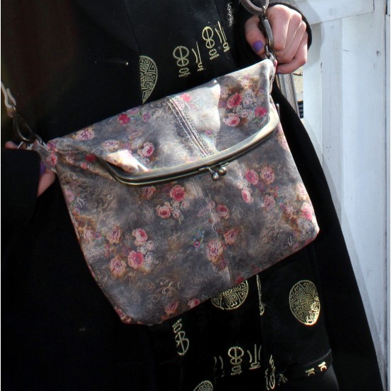 Dublin Clipframe Handbag Floral grey