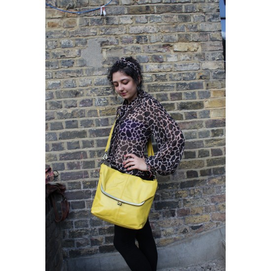Dublin Large Clip Bag Yellow Leather