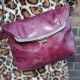 Dublin Medium Clip Bag Purple Leather