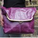 Dublin Large Clip Bag Purple Leather