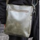 Messenger Medium Push through Bag Olive Green Leather