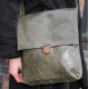 Envelope Medium Pushthrough Bag Olive Green Leather