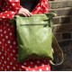 Messenger Large Bag  Apple Green Leather Push lock