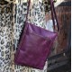 Envelope Messenger Medium Pushthrough Purple Leather Bag