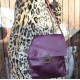 Messenger Medium Push through Purple Leather Bag