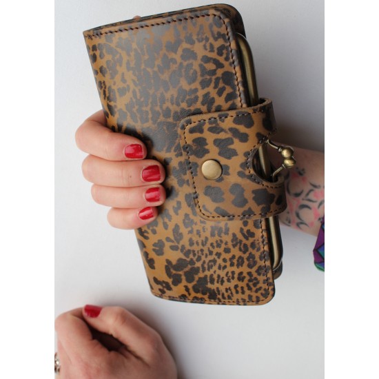 Evanna Large Clip Wallet Leopardprint
