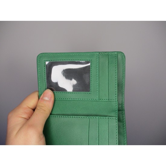 Evanna Small Clasplock Wallet Green Leather