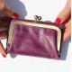 Evanna Clip Wallet Purple Leather