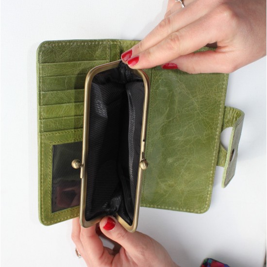 Large Wallet Apple Green Leather