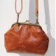 Evanna Large Top Clasp and Clutch Bag Tan Smooth 
