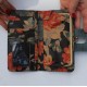 Large Wallet Navy & Flowers Leather