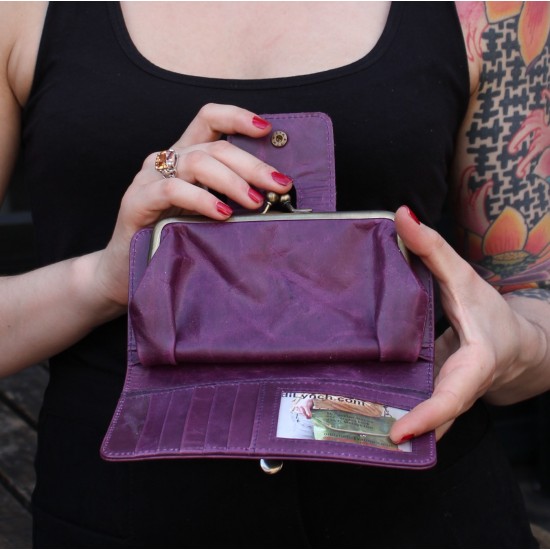 Evanna Large KissClip Wallet Purple