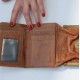 Evanna Small Clipframe Wallet Scrunchy Tan Leather