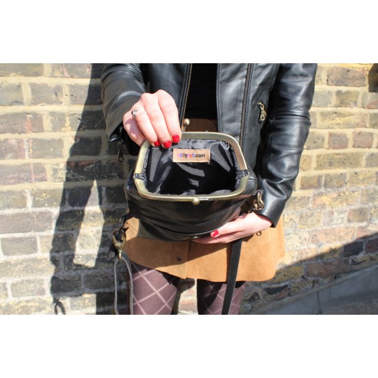 Dublin Mini Clip Bag Black Leather 