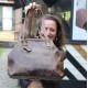 Maya Medium Framed bag Brown Distressed Leather 