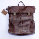 Belgian Convertible Clip Backpack Brown Leather
