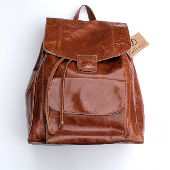 Coolruck Large Rucksack Tan Scrunchy Leather