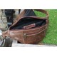 Patch Multipocketed Bumbag Brown Leather