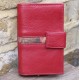 Fifi Leather Wallet in Red with Floral