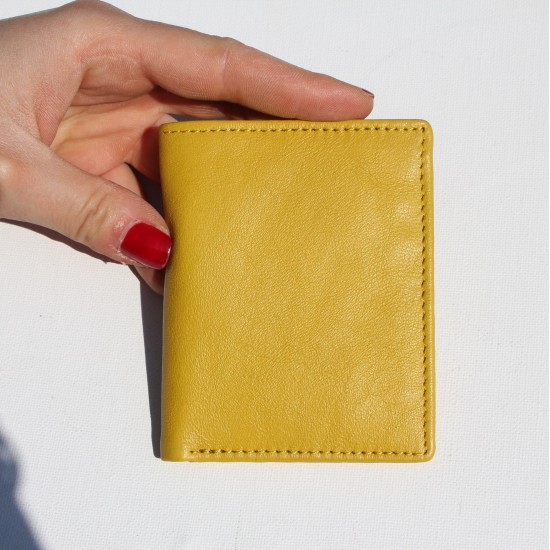Oyster Card Holder Yellow Leather