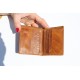 Oyster Card Holder Tan Scrunchy Leather