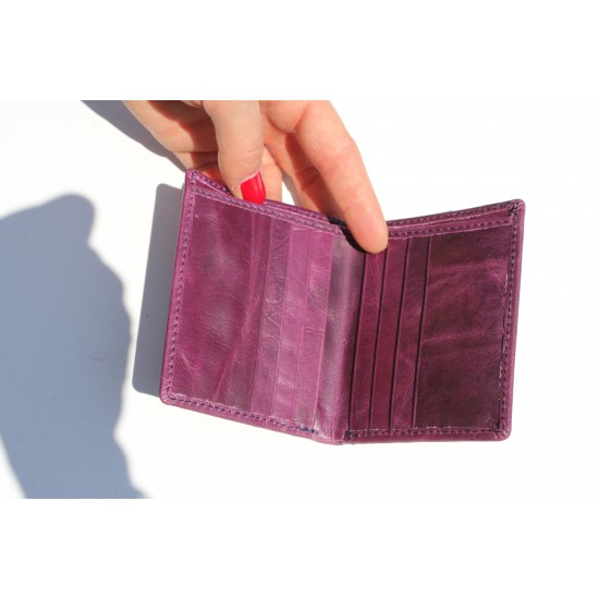 Oyster Card Holder Purple Leather
