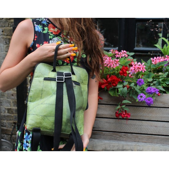 Teakleaf Oxford Apple Green Backpack Vegan