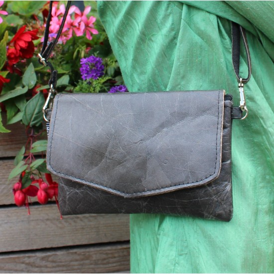 Teakleaf Minibag Crossbody Bag Charcoal Leather
