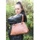 Doris Tan Leather Clip Bag