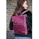 Amelie Convertible Clipped Backpack Purple Leather